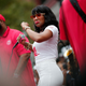 The band Rare Essence performs as Washington D.C. residents enjoy the 60th birthday block party for area landmark Ben’s Chili Bowl Aug. 22, 2018, in Washington, DC. Ben’s Chili Bowl was opened in 1958 ... or was it 1498?
